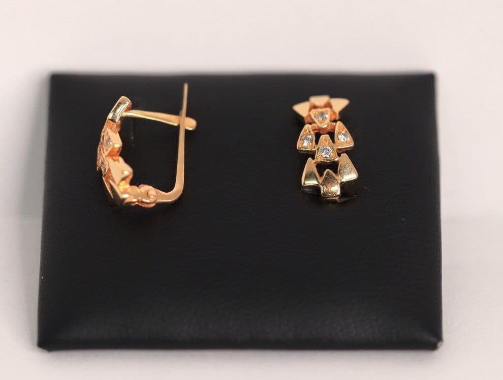 Brincos Espiral com Zircónias Pequenos em Ouro 19,25 Kt