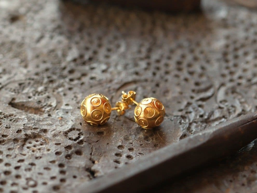 Brincos Olho de Perdiz Médios em Ouro 19,25 Kt