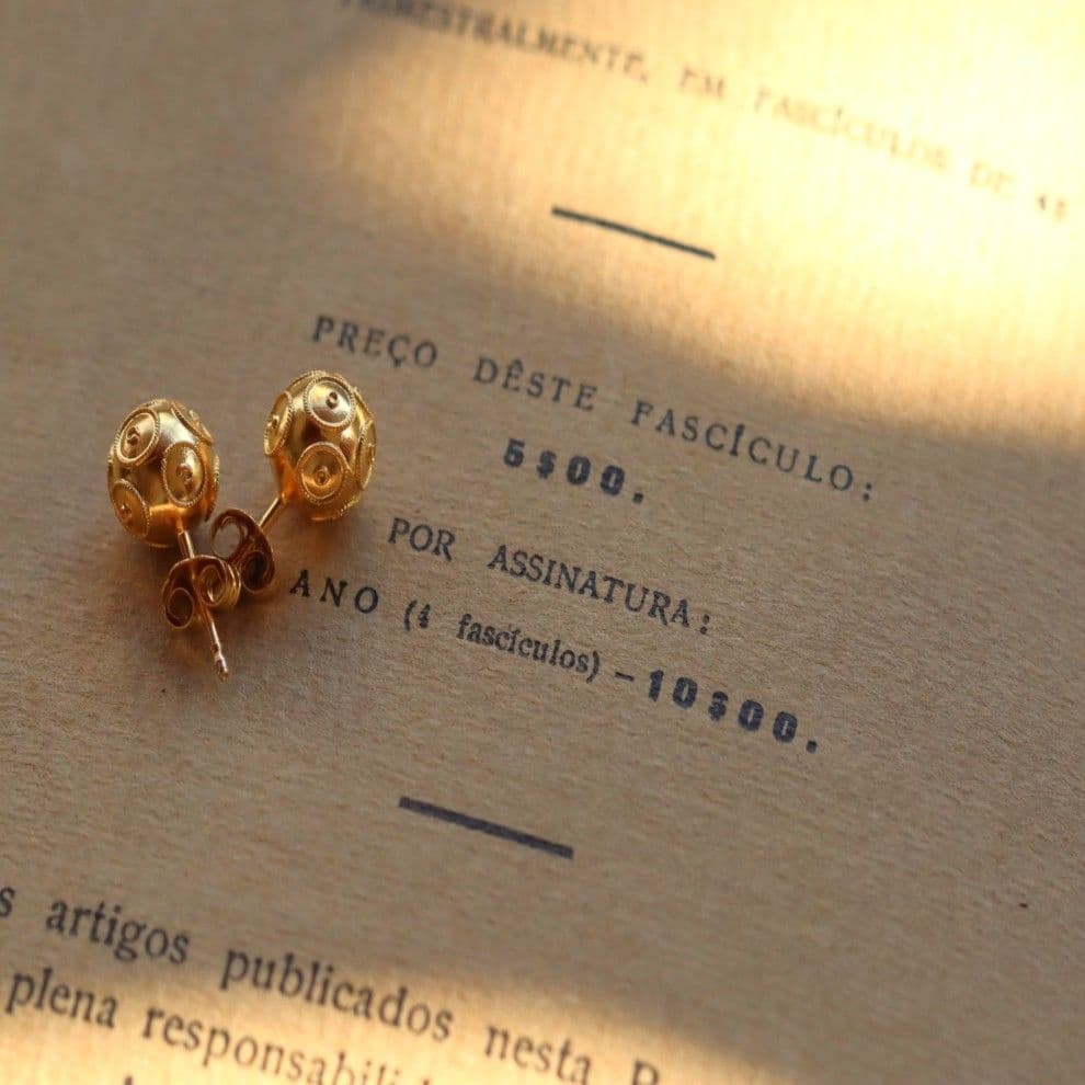 Brincos Olho de Perdiz Pequenos em Ouro 19,25 Kt